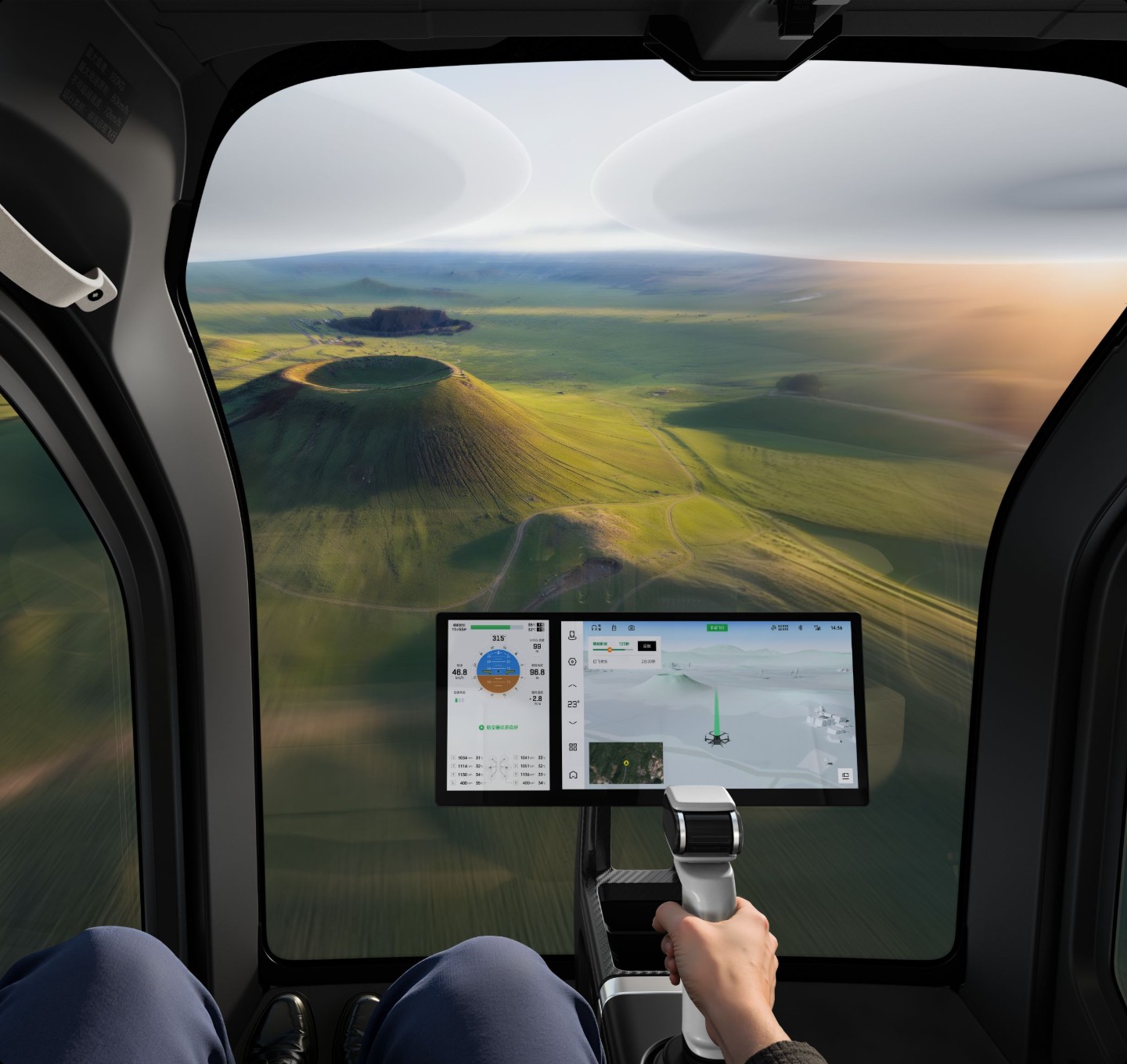 Кабина eVTOL ARIDGE с единым органом управления