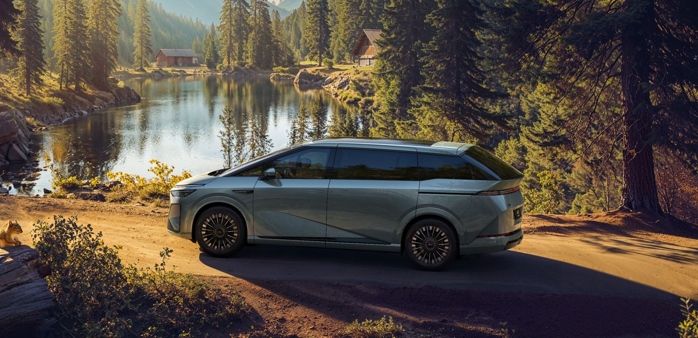 XPENG X9 на дороге